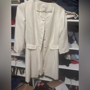Elegant White Women's Coat Dress